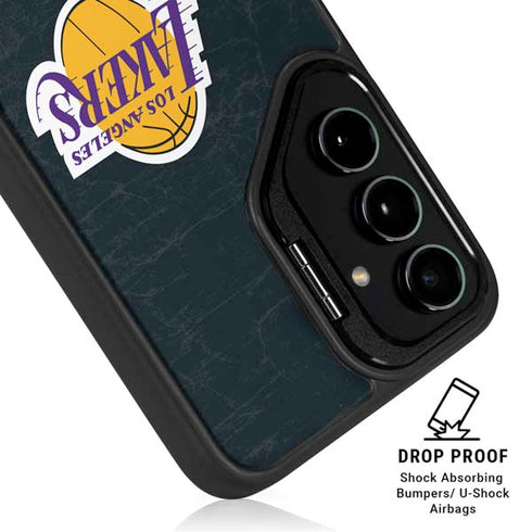 NBA Los Angeles Lakers Black Primary Logo Galaxy S25 Ultra Kickstand Case